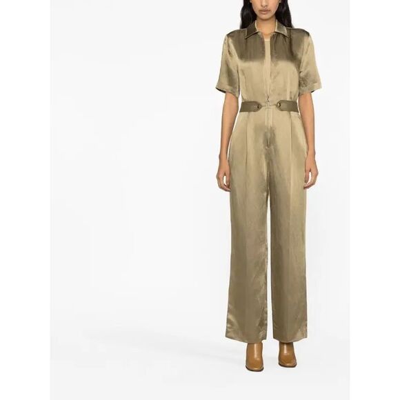 Sandro Shoet Sleeve Wide Leg Jump Suit FR 42 NEW NWT - Picture 1 of 11